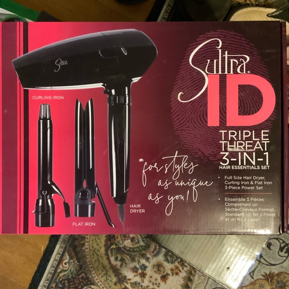 Sutra Hair Styling Set with Dryer, Curling Iron, Flat Iron